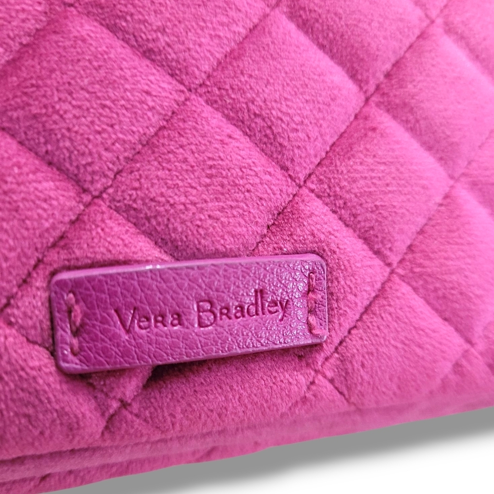 Vera Bradley Majestic Magenta Velvet Compact Organizer Cosmetic Bag - Picture 2 of 10